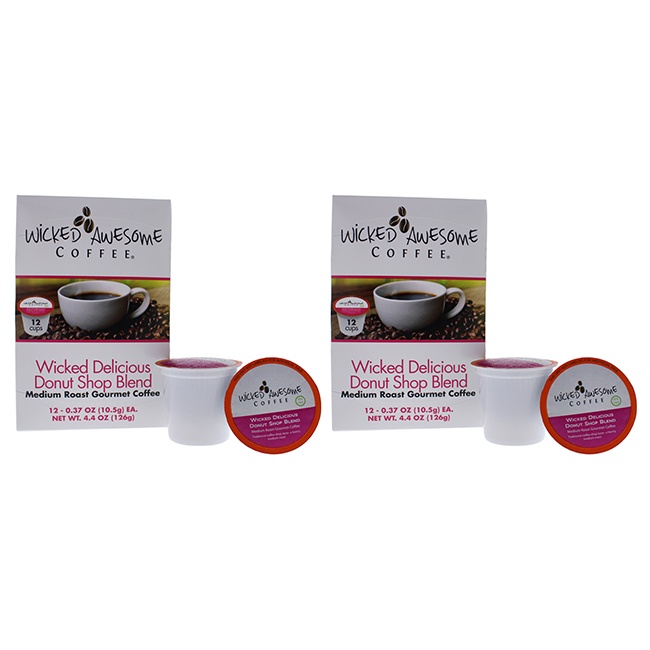 Wicked Delicious Donut Shop Blend Coffee By Bostons Best For Unisex - 12 Cups Coffee - Pack Of 2