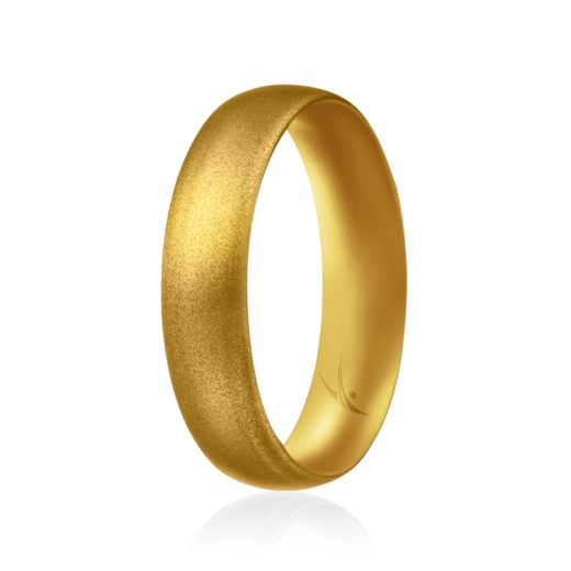 Silicone Wedding Ring - Dome Style Thin Comfort Fit - Gold By Roq For Women - 4 Mm Ring