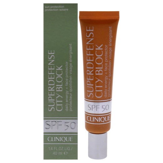 Superdefense City Block Daily Energy Plus Face Protector SPF 50 by Clinique for Women - 1.4 oz Sunscreen