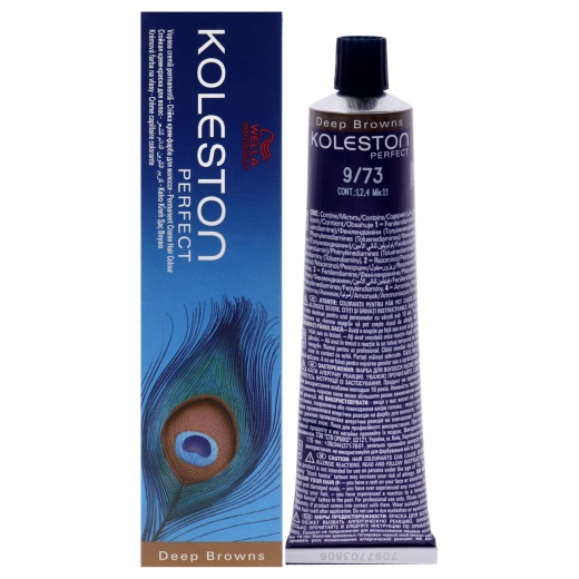Koleston Perfect Permanent Creme Haircolor - 9-73 Very Light Brunette Gold Blonde by Wella for Unisex - 2 Oz Hair Color
