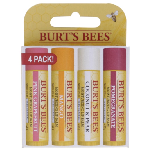 Superfruit Moisturizing Lip Balm Pack by Burts Bees - 4 Pc Unisex Lip Care Set