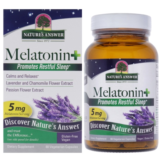 Melatonin - 5Mg by Natures Answer | 60 Count Capsules for Balanced Sleep