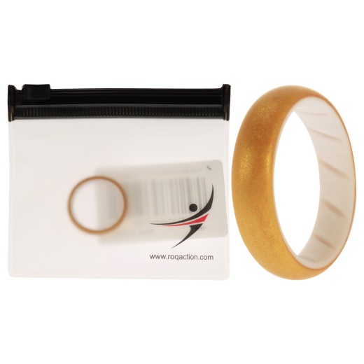 Silicone Wedding Band Solid Ring in White-Gold by Roq for Women - 8 Mm Ring