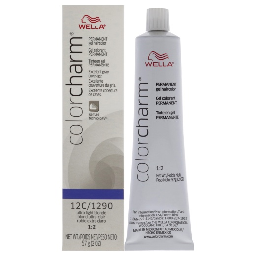 Wella Color Charm Permanent Hair Color Gel - 12C 1290 Ultra Light Blonde