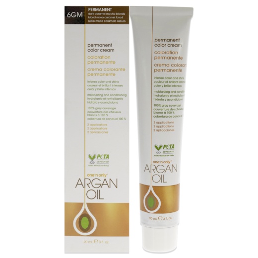 Argan Oil Permanent Color Cream - 6Gm Dark Caramel Mocha Blonde by One N Only