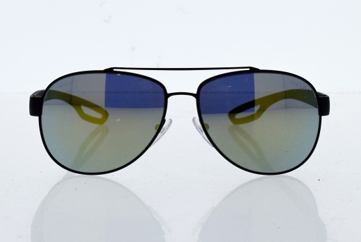 Prada SPS 55Q TIG-4J2 - Grey Rubber-Emerald Iridium Sunglasses for Men