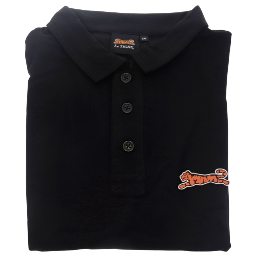 Classic Cotton Polo Shirt - Black for Men - Le Tigre