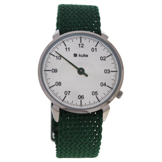Kutpgrn Fresh Mint - Silver/Green Nylon Strap Watch By Kulte For Unisex - 1 Pc Watch