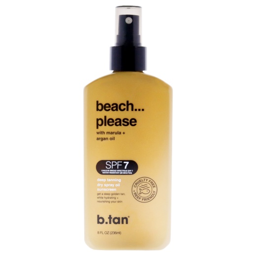 Beach Please Deep Tanning Dry Spray Sunscreen Oil SPF 7 by B.Tan - 6.7 Oz