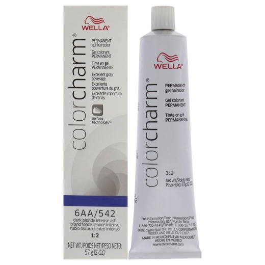 Wella Color Charm Permanent Hair Color Gel - 6Aa 542 Dark Blonde Intense Ash for Unisex - 2 Oz