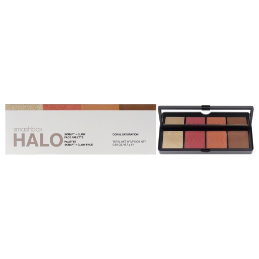 Halo Sculpt Plus Glow Face Palette - Coral Saturation by Smashbox for Women - 0.55 Oz Makeup