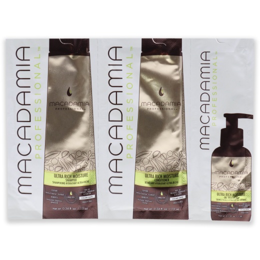 Professional Ultra Rich Moisture Set by Macadamia Oil - 3 Pc Kit for Unisex Hair Care