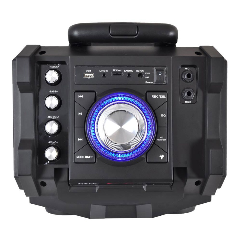 Pyle Pwma325bt Rechargeable Portable Bluetooth Karaoke Pa Speaker System With Flashing Dj Lights
