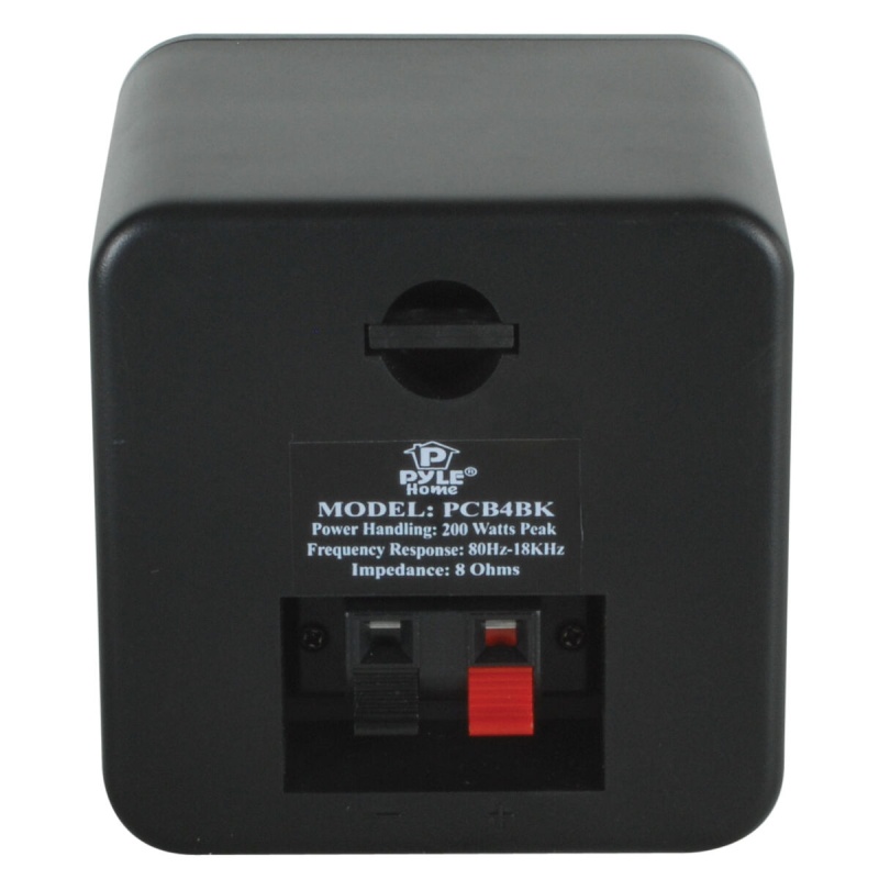 Pyle Pcb4bk 4" 200 Watt Mini Cube Speaker Pair Black