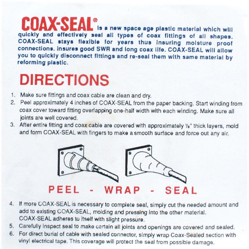 Coax-Seal Moisture Proof Sealing Tape 1/2" X 12 Ft. Pro Pack