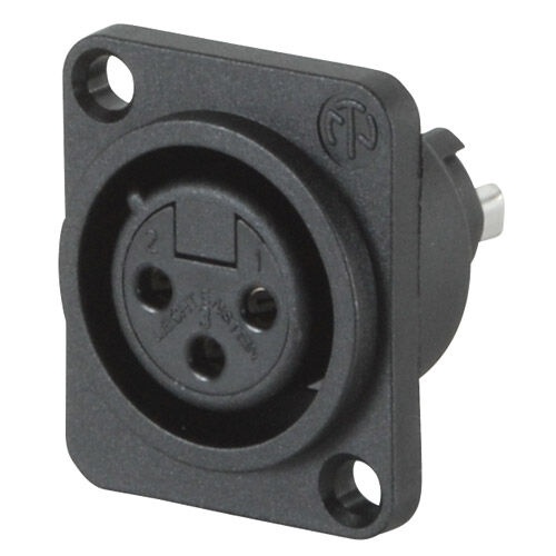 Neutrik NC3FPP Chassis Mount Female XLR Connector Plastic 'D' Series