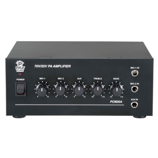 Pyle PCM20A 20 Watt Mixer-Amplifier W/25 & 70 Volt Output