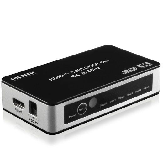HDMI 2.0 Premium 4K 60 Hz 5-Input 1-Output Hdcp 2.2 Switch With Ir