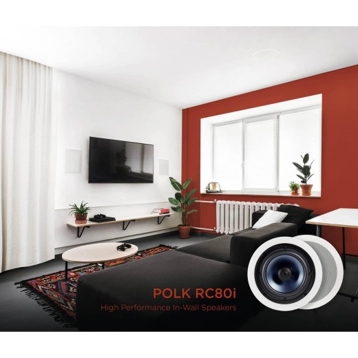 Polk Audio Rc80i In-Ceiling Speaker With 8" Woofer Pair