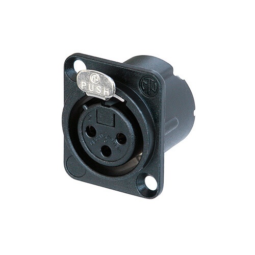 Neutrik NC3FD-LX-B 3 Pin Female XLR Panel/Chassis Mount Connector