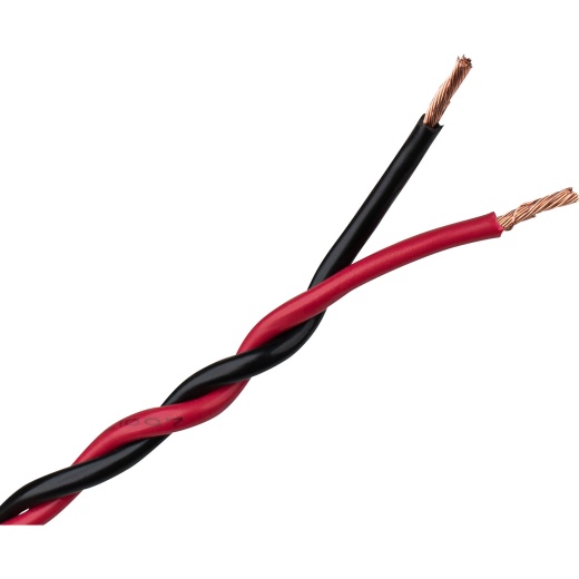 Audtek 16 Awg Stranded OFC Twisted Pair Speaker Cabinet Hookup Wire Red/Black 1 Ft
