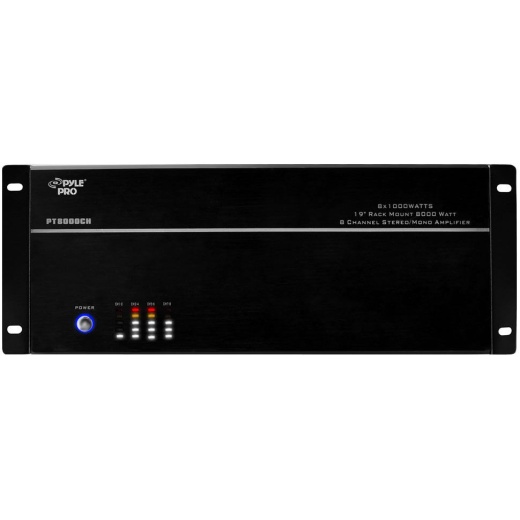 Pyle PT8000CH 19" Rack Mount 8000 Watt 8 Channel Amplifier