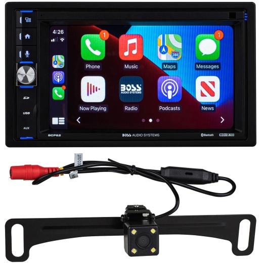 BOSS BCP62-RC Double-DIN Apple Carplay Mechless 6.2" Touchscreen Multimedia Player