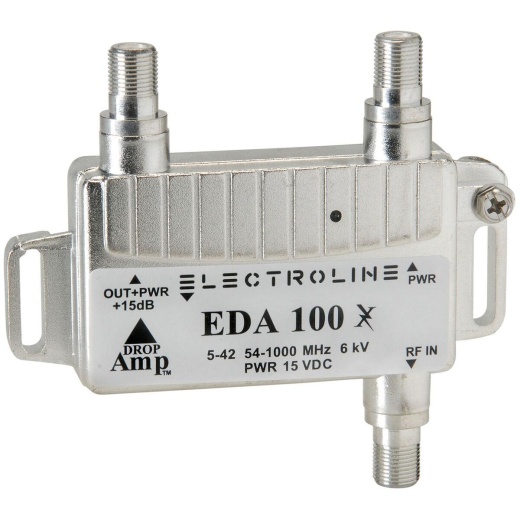 Electroline Eda100 Low Noise Mini Catv Cable And Antenna Tv Amplifier +15Db
