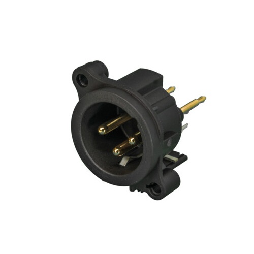 Neutrik NC3MAV-0 XLR 3-Pin Male PCBV Mount Connector Plastic/Gold