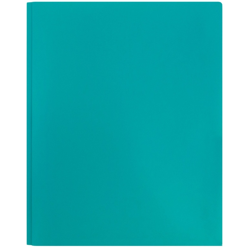 Jam Paper Pop 2-Pocket Plastic Folders With Fastener, Teal Blue, 6/Pack (382Ecteu)