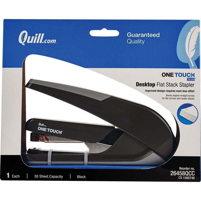 Quill Brand® One-Touch™ Plus Desktop Stapler, 30 Sheet Capacity, Black (26458Qcc)