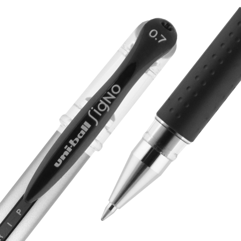 Uni-Ball Gel Grip Gel Pens, Medium Point, Black Ink, Dozen (65450)