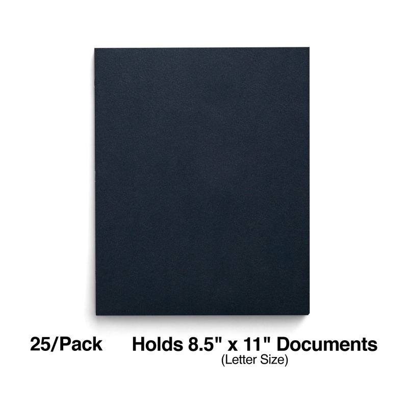 Staples Smooth 2-Pocket Paper Folder With Fasteners, Navy, 25/Box (50780/27547-Cc)