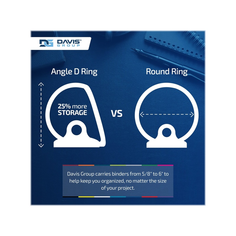 Davis Group Easyview Premium 2" 3-Ring View Binders, Turquoise Blue, 6/Pack (8413-52-06)