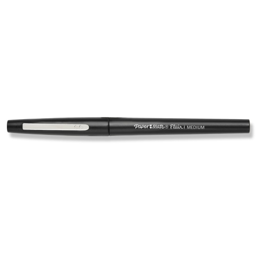  Paper Mate Flair Felt Tip Pens, Medium Point (0.7mm), Black, 4  Count : Everything Else