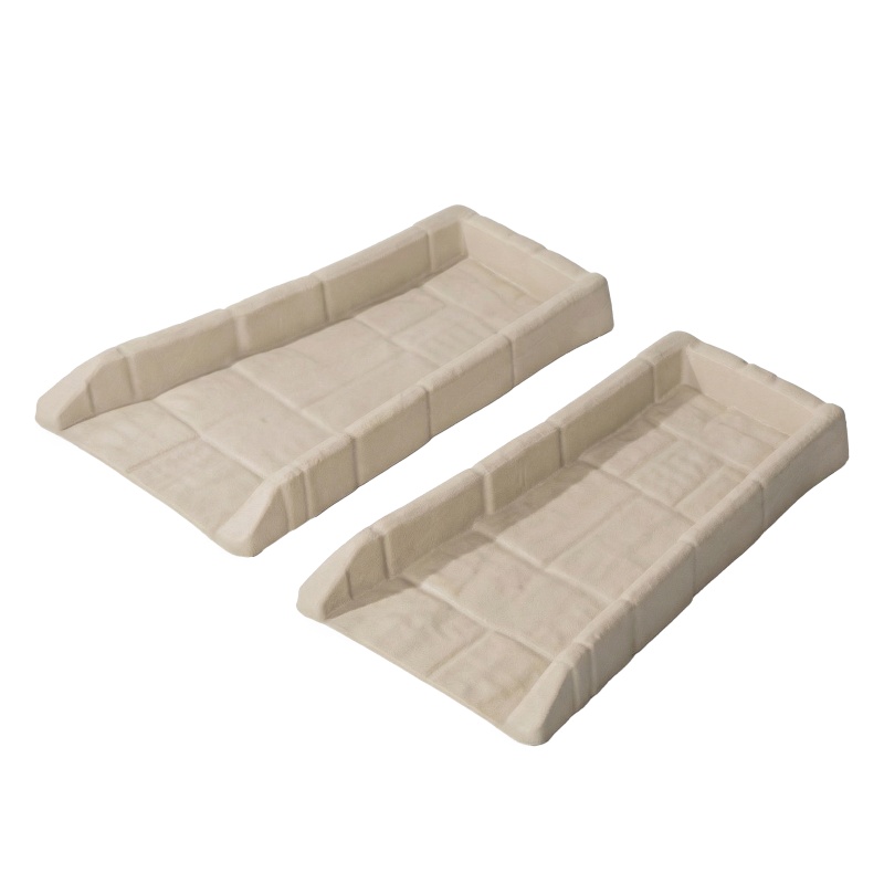 Gardenised Rain Gutter Downspout Splash Block Splash Guard Drain Tray Rainwater Runoff Diverter Channel For Foundation Drainage And Water Flow Management In Yard Lawn & Landscape Settings, Set Of 2