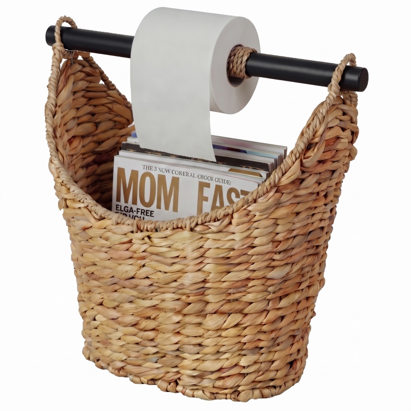 Rustic Toilet Paper Holder-Magazine Basket