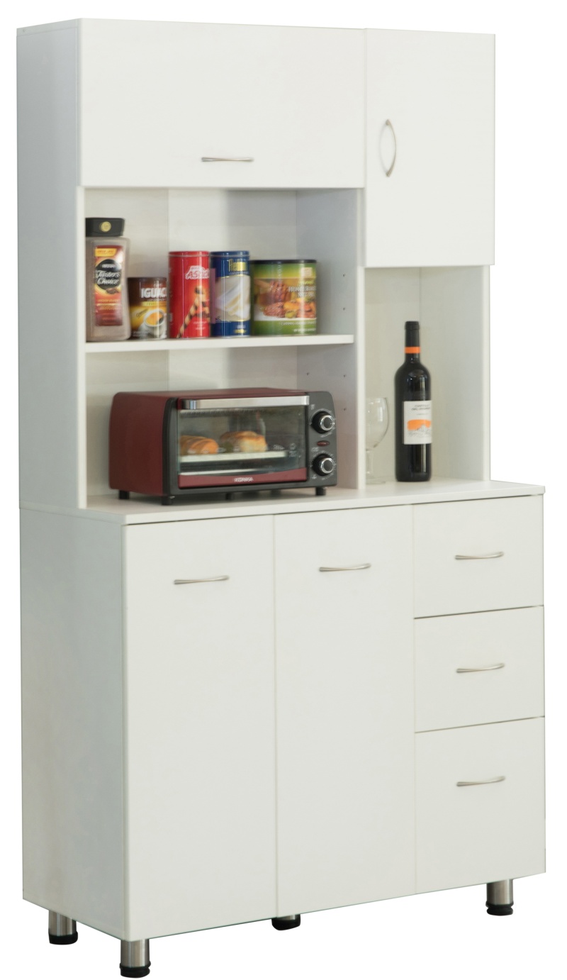 Kitchen Pantry Cabinet With Doors, Shelves, White Freestanding Storage Organizer For Food, Dishes, Appliances, Dining, Laundry, Utility Room