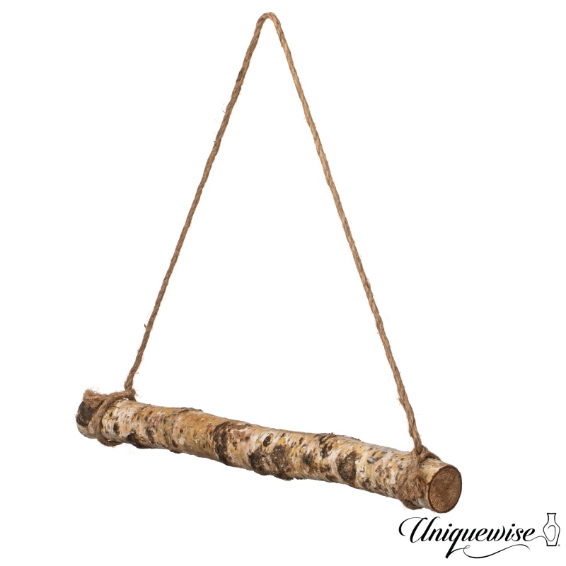 Uniquewise 15" Natural Wooden Log Hanging Wall Decor