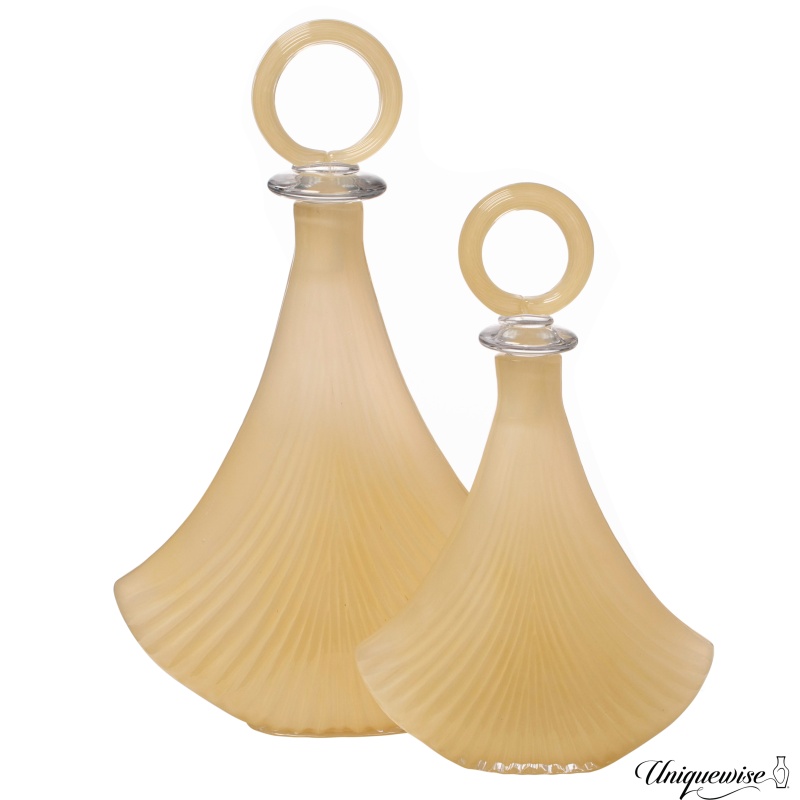 Unique 20-Inch And 16-Inch Decanter-Inspired Glass Vases - Ideal Centerpieces For Entryway Tables, Dining Tables, Living Room, And Kitchen Counters - Modern, Bohemian, And Farmhouse Style Decoration