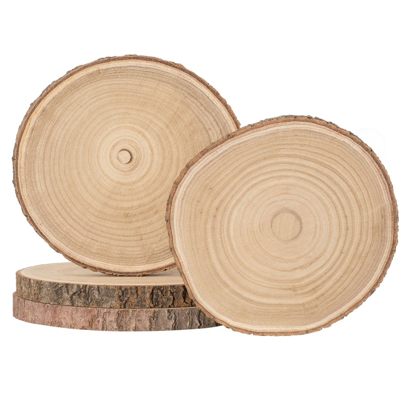 Vintiquewise Set of 4 Rustic Wood Slices