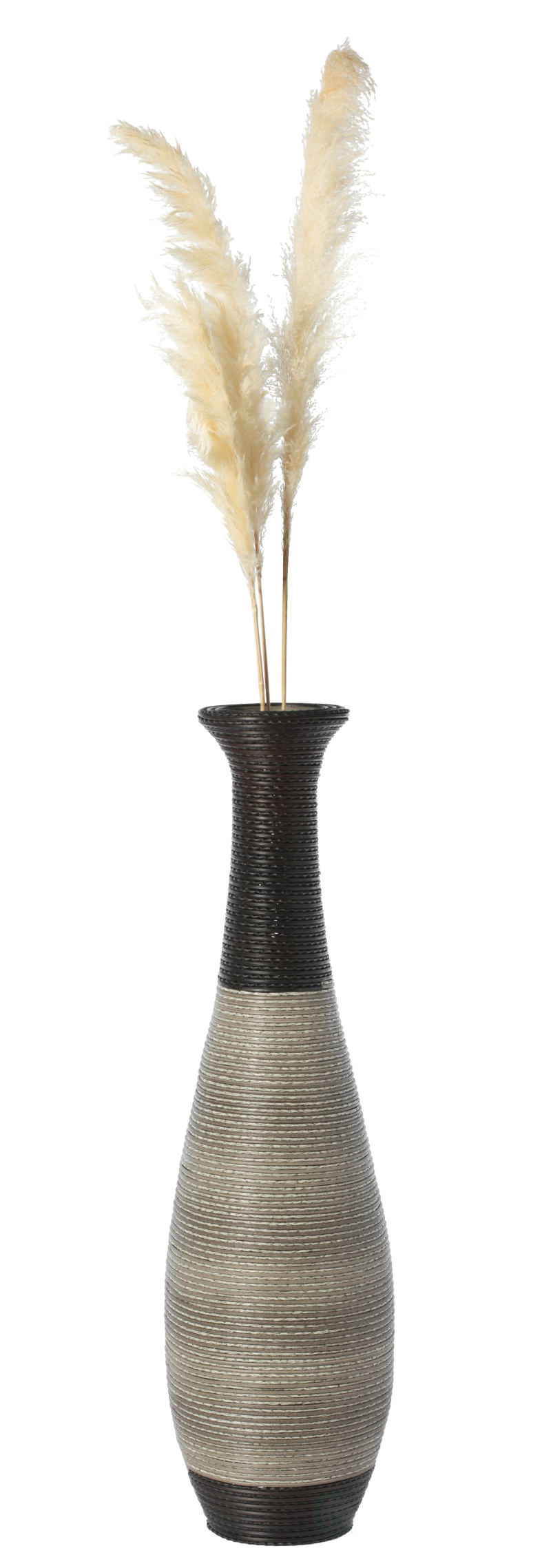 39-Inch Tall Standing Floor Vase - Durable Artificial Rattan - Elegant Two-Tone Dark Brown Finish - Ideal Decor Accent For Living Room, Bedroom, Entryway - Stylish Home Decor Statement Piece