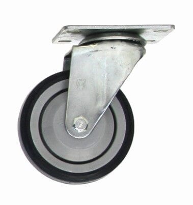 Replacement 4" Swivel Plate Caster For Vinyl And Poly Trucks