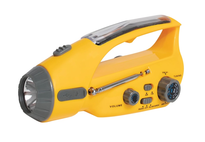 Rothco Solar/Wind Up Flashlight With Radio