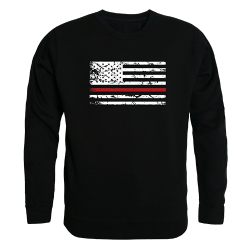 Graphic Crewneck, Thin Red Line, Blk, s