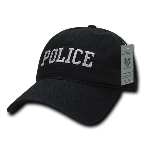 Relaxed Cotton Caps, Police, Black