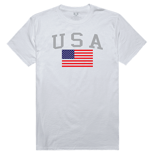 Relaxed G. Tee, Usa & Flag, Wht, l