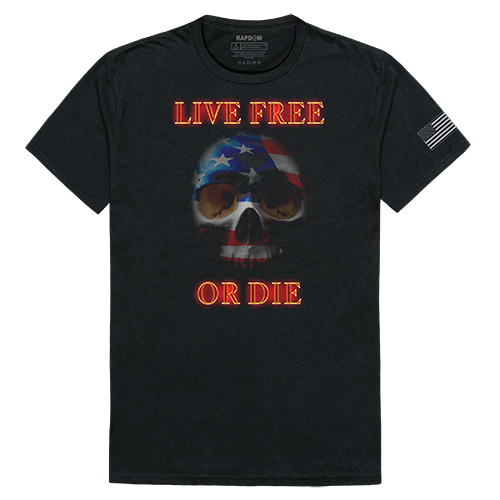 Tac. Graphic T, Live Free Skull, Blk, s