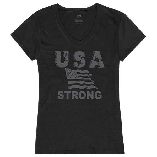 Graphic V-Neck, Usa Strong 2, Blk, l