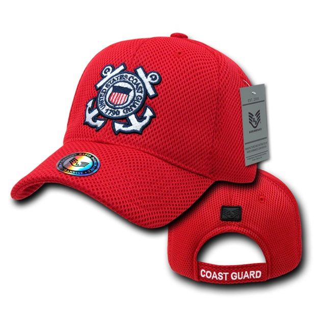Air Mesh Military Caps,Coast Guard, Red